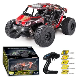 Coupon HS 18431 18432 Brushless RTR 1/18 2.4G 4WD 52km/h RC Car Full Proportional LED Light Off-Road Monster Truck Vehicles Models Toys