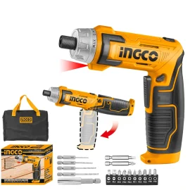 Coupon INGCO 8V 6N.M CSDLI0802 17PCS Lithium-Ion Electric Screwdriver 1/4 Inch Cordless Screwdriver With Bits And Bag