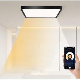 Coupon MARPOU Tuya Smart LED Ceiling Lamp Wood Grain App Voice Control Alexa/Google Remote Control Square Ceiling Lights Living Room