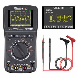 Coupon MUSTOOL MT8208 Intelligent Graphical Digital Oscilloscope Multimeter 2 in 1 With 2.4 Inches Color Screen 1MHz Bandwidth 2.5Msps Sampling Rate for DIY and Electronic Test Upgraded from MT8206