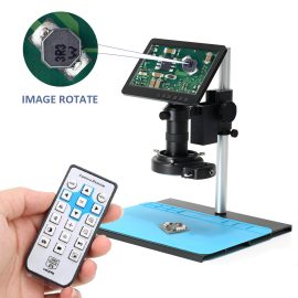 Coupon New 2022 7 inches LCD HD Video Microscope 150X C Mount Lens Digital Microscope Camera with Metal Stand Professional Repair Tools