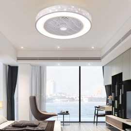 Coupon Smart Ceiling Fan with Remote Control Cell Phone Wi-Fi Indoor Home Decor Ceiling Fan with Light Modern Lighting Circular Lamp