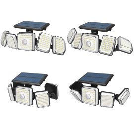 Coupon Somoreal SM-OLT1 Rotatable 5 Heads 214LED Solar Sensor Wall Light 6500K 3 Working Modes IP65 Waterproof