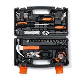 Coupon TOPSHAK TS-CH3 57 Piece Socket Wrench Auto Repair Tool Mixed Tool Set Hand Tool Kit with Plastic Toolbox Storage Case