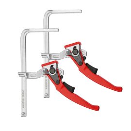 Coupon VEIKO 2PCS Alloy Steel Upgrade Quick Ratchet Track Saw Guide Rail Clamp MFT Clamp for MFT Table and Guide Rail System Woodworking Clamp