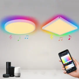 Coupon WiFi Smart Ceiling Light With Tuya APP/Alexa/Google RGB Dimmable Indoor LED Ceiling Lights Sync With Music Remote Control Voice Control