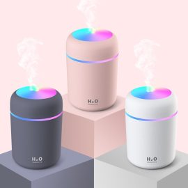 Coupon 300ML Ultrasonic Electric Air Humidifier Aroma Diffuser LED Night Light for Car Bedroom Office Home – White