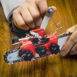 Coupon Aluminum Chainsaw Sharpener Portable Chain Saw Chain Saw Sharpener Sharpener with 2pcs Stone Grinders Drill Sharpener