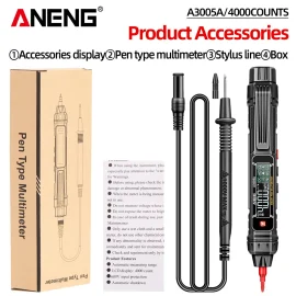 Coupon ANENG A3005A A3005APro 4000 Counts Professional Digital Multimeter Pen AC/DC Voltage Hertz Capacitance Resistance Diode Testing Auto Shutdown Essential Tool for Precision Electrical Measurements