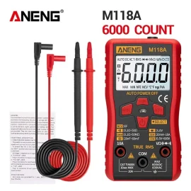 Coupon ANENG M118A Digital 6000 Counts Auto Range True Rms Mini Multimeter Transistor Meter with NCV Data Hold Flashlight