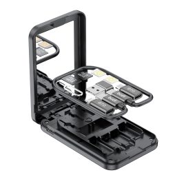 Coupon BUDI 14-IN-1 Multi-functional Box 15W (1 for 3) Wireless Charger Multi-Cable 6 Types Cable TF Card Memory Reader