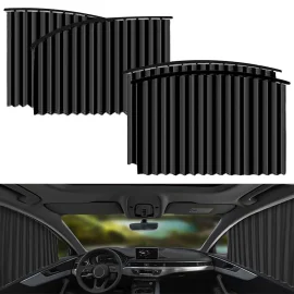 Coupon Car Sun Shade Window SunShade Drape Visor Valance Curtain Windshield Sunshade Adjustable Foldable Car Styling