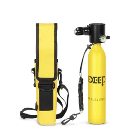 Coupon DIDEEP 0.5L Mini Scuba Tank Kit with Storage Bag and Satety Rope Portable Scuba Diving Tank Gear Support 5-10 Minutes Breath Underwater Breathing Devicefor Partner Underwater Entertainment Backup Air