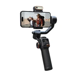 Coupon HOHEM M6 Mobile Phone Anti-shake Gimbal Magnetic Suction AI follow-up Infinite rotation Multi-color Fill Light OLED Large-screen Display 400g Load-bearing Handheld Live Shooting Stabilizer