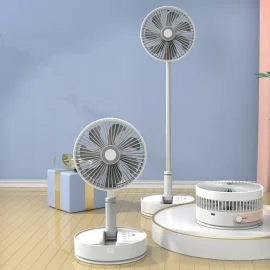 Coupon Portable Fan Portable Fan Rechargeable Rotatable Mini Folding Telescopic Floor Low Noise Summer Fan Cooling For Household Bedroom Office Folding Fan