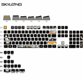 Coupon SKYLOONG GK7 120pcs Mechanical Keyboard Keycaps Set Dark Fairy Tale Theme PBT Pudding Key Cap For DIY Customized 61/87/104/108 Key Mechanical Keyboard