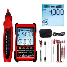 Coupon TOOLTOP Large LCD Screen Network Cable Tester + Multimeter 2 in 1 400M/500M Network Cable Length Measure AC DC Current Voltage Measurement Anti-noise Line Tracker ET616 ET618