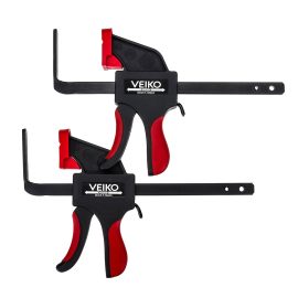 Coupon VEIKO 2Pcs Set One Handed Quick Release Track Saw Clamps for MFT Table and Festool Track Saw Guide Rail Clamps Woodworking Table Clamps