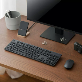 Coupon Xiaomi Wireless Keyboard and Mouse Set 2 Black 2.4GHz 1000DPI Sensor 45g With Improved Design and Longer Battery Life