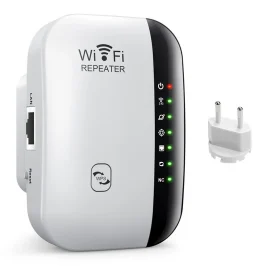 Coupon 300M WiFi Repeater Wireless Signal Booster Long Range Wifi Extender Router for PC Laptop TV Box Phone – White EU Plug