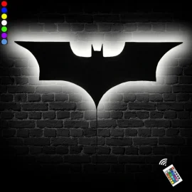 Coupon 30cm/ 40cm Cool LED Wall Light with Wireless Remote Control and Color Change Bat Wings Shape Bedside Light Atmosphere Logo Lamp