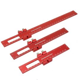 Coupon 3pcs Aluminum alloy Precision Pocket Ruler Woodworking Positioning Scribing Gauge Carpenter Markinig Ruler