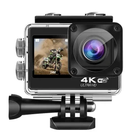 Coupon 4K 60FPS WiFi Camera with Dual Color Screen 170° Wide Viewing 30M Waterproof EIS Anti-shake Outdoors Sports Camera
