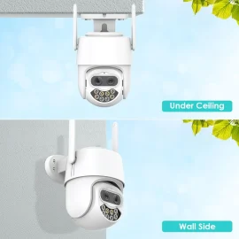 Coupon 4MP+4MP WiFi Camera 8X Digital Zoom AI Human Detection Two-way Audio Outdoor IP66 Waterproof CCTV Video Surveillance Camera Security Protection PTZ IP Camera