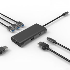 Coupon Bakeey 8K@30HZ 6 in 1 USB-C Hub Docking Station 3*USB3.0 5Gbps HDMI UHD Video Type-C PD 100W Fast Charging Support 5Gbps Data Transfer for Laptops Tablets