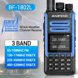 Coupon BAOFENG BF-1802L High Power Walkie Talkie 999 Channels Tri Band Wireless Copy Frequency Long Range NOAA Weather Channel Ham Two Way Radio European Standards