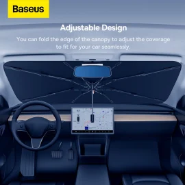 Coupon Baseus Car Windshield Sun Shade Double-Layered Sunshades Umbrella Foldable Sun Protector for Car Front Window Protection