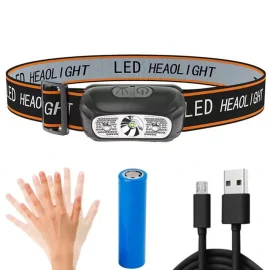 Coupon BIKIGHT Mini USB Rechargeable XPG+ 2 LED Headlamp Sensor Headlight Camping Flashlight Outdoor Light Fishing Portable Torch Lamp