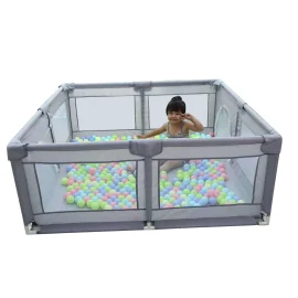 Coupon Bioby 1.5X1.5M Children’s Playground furniture Baby Playpen Bed Barriers Safety Modular Folding Baby Park Baby Crib Ball Pool Accessories