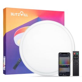 Coupon BlitzWill® BW-CLT2 LED Smart Ceiling Light 40cm with Main Light and RGB Atmosphere Light 2700-6500K Adjustable Temperature APP Voice Remote Control & DIY Scene Mode