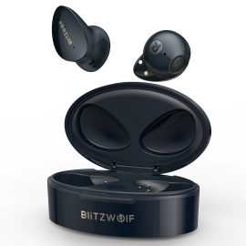 Coupon BlitzWolf® BW-FPE2 TWS Earphone bluetooth Earbuds 13mm Large Drivers AAC HiFi Sound 20h Long Endurance Half-in-ear Headphone with Mic