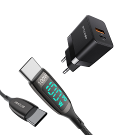 Coupon BlitzWolf® BW-S21 35W GaN Wall Charger + BW-TC23 100W 5A LED Display Type-C to Type-C Cable 3ft Long