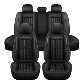 Coupon Eluto 5 Seats Car Seat Covers Universal PU Leather Seat Cushion Non-slip Protector Mat