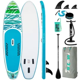 Coupon FunWater Inflatable Stand Up Paddle Board Ultra-Light Surfboard with Accessories Adj Paddle, Backpack, Pump, Phone Bag, Leash SUPFR03A