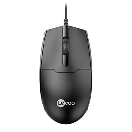Coupon Lenovo Lecoo MS101 Wired Mouse Ergonomic Office Mouse Optical Tracking Streamline Appearance Plug&Play Mice for PC and laptop