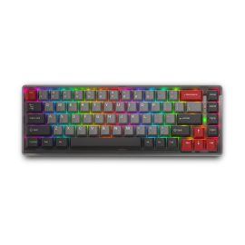 Coupon LORIIK LR68 Triple Mode Mechanical Keyboard 68 Keys Gateron Switch Three Color PBT Keycaps Transparent Black Case RGB Hot Swappable Gaming Keyboard