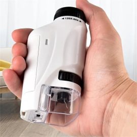 Coupon Mini Microscope Handheld LED Light Portable Microscope 60X-120X Magnification Educational Science Toy for Exploration and Learning