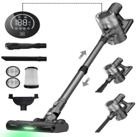 Coupon Proscenic P12 Cordless Stick Vacuum Cleaner Powerful 30Kpa Suction Long Battery Life LED Floor Brush Detachable Roller Brush HEPA Filtration Quiet Operation