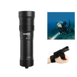 Coupon SMACO F2 IPX8 Monolation Strong Light Diving Flashlight Underwater 300m Professional Diving Operation Patrol LEDD Torch