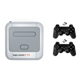 Coupon Super Console X Pro Amlogic S905X Wireless TV Game Console 64GB 128GB 50000+ Games Player TV Box 4K HD for PSP PS1 N64 NES Atatri GB Support APP Download