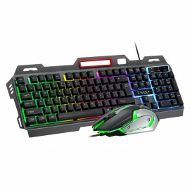 Coupon T-WOLF TF600 Keyboard and Mouse Kits Feel Keyboard 4D Gaming Mouse RGB LED Backlight Mechanical Iron 3200 DPI Mouse