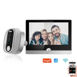 Coupon Tuya W1 1080P Peephole Camera IPS LCD Digital Door Viewer Remote Phone Intercom WiFi Smart Home Video Doorbell Camera
