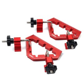 Coupon VEIKO Woodworking 45 and 90 Degree Right Angle Clamps Aluminum Alloy Positioning Clamping Square Corner Clamp Auxiliary Fixture Splicing Board Positioning Panel Fixed Clip Carpenter Square Ruler