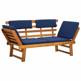 Coupon vidaXL Garden Bench with Cushions 2-in-1 75″ Solid Acacia Wood