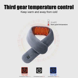 Coupon 3 Gears Electric Heating Scarf 4 Modes Massage Adjustable Winter Warm USB Rechargeable Neckerchief Plush Collar