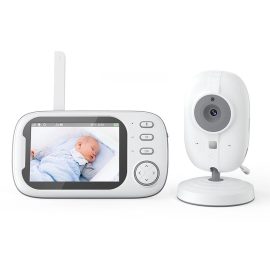 Coupon ABM600 3.5 inch Video Baby Monitor with Camera Two Way Audio Babysitter Wireless Night Vision Temperature Monitoring Security Cameras EU Plug